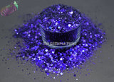 NEBULA - Blue - Black color shift CHUNKY glitter MIX Loose glitter for nail art, hair, tumblers, craft supply, resin supply, freshie glitter