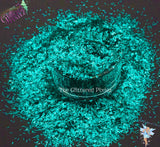 TROPICAL TEAL COVE .2x1.5mm slice shape glitter Fun Loose Glitter for Nail art Hair Face Body Tumbler Craft & Resin supply Freshie Glitter
