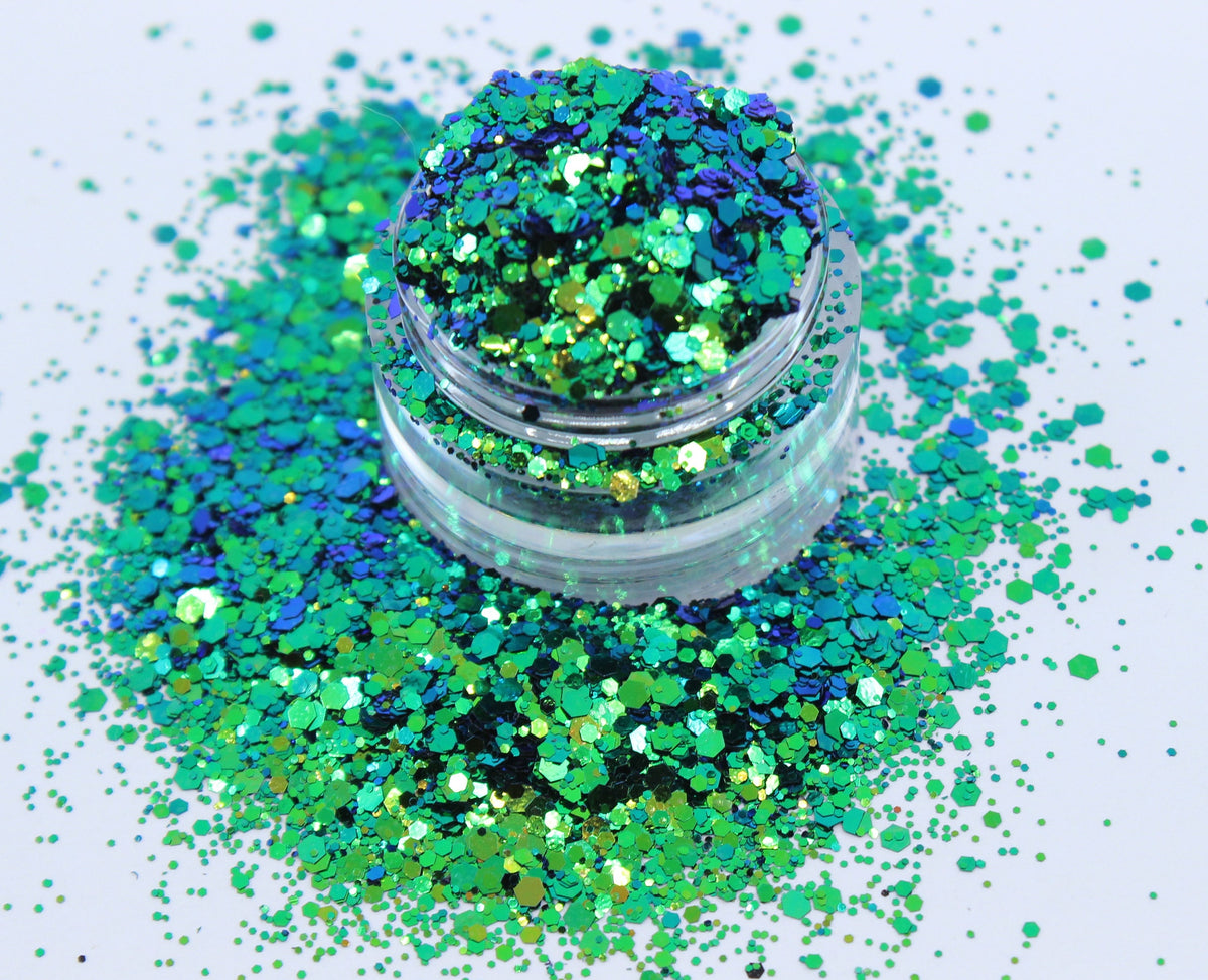 Unforgettable - Chunky Blue Glitter - Green Glitter - Chunky Glitter Mix -  Color Shifting Glitter - Polyester Glitter - Glitter
