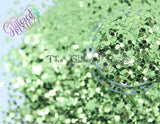 Oak Moss 1.5mm hexagon metallic glitter - Heavy Metallics collection