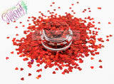 Inferno (Red) Holographic 3mm heart glitter - Pixie Shapes Collection