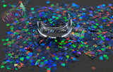 Midnight (black) Holographic 3mm heart glitter - Pixie Shapes collection