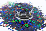 Midnight (black) Holographic 3mm heart glitter - Pixie Shapes collection