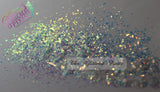 Opal Flakes (iridescent color shift) shard Glitter - Crushed Gems Collection