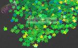 Shimmering shamrocks! Green holographic Four leaf clover glitter!