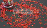 Inferno (Red) Holographic 3mm heart glitter - Pixie Shapes Collection