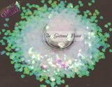 Pixie Tears 3mm Iridescent heart glitter - Pixie Shapes Collection