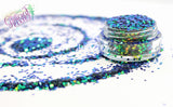WHIMSICAL 1mm hexagon Glitter - Aurora Australis (shifting) collection