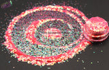 PINK PEACH PASSION - 1mm hex glitter- Summer fantasy Collection