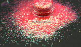 PINK PEACH PASSION - 1mm hex glitter- Summer fantasy Collection