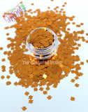 KUMQUAT metallic ORANGE 4mm maple leaf shape glitter - Back To Nature