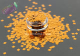 KUMQUAT metallic ORANGE 4mm maple leaf shape glitter - Back To Nature