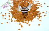 KUMQUAT metallic ORANGE 4mm maple leaf shape glitter - Back To Nature