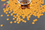 KUMQUAT metallic ORANGE 4mm maple leaf shape glitter - Back To Nature