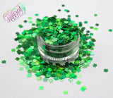 EMERALD CITY 4mm holo maple leaf shape glitter - Back To Nature