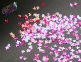 PINK SPECKLED LEAF iridescent 6mm leaf shape glitter - Back To Nature -