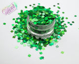 EMERALD CITY 4mm holo maple leaf shape glitter - Back To Nature