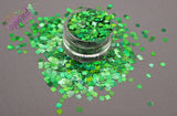 EMERALD CITY 4mm holo maple leaf shape glitter - Back To Nature