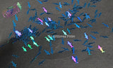 SHARK! blue holographic Shark shaped glitter 15mm