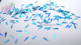 SHARK! blue holographic Shark shaped glitter 15mm