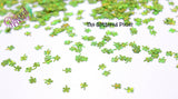 SOUR APPLE GREEN holo fx 4 Leaf Clover shpe glitter