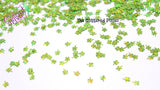 SOUR APPLE GREEN holo fx 4 Leaf Clover shpe glitter