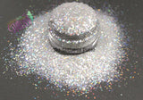 LUMINOUS ALABASTER .8mm translucent white holo glitter- Pixie Glitz-
