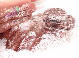 ROSE GOLD 1mm  metallic hexagon glitter- Heavy Metallics-