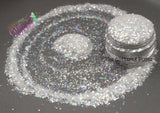 LUMINOUS ALABASTER .8mm translucent white holo glitter- Pixie Glitz-