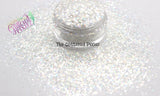 LUMINOUS ALABASTER .8mm translucent white holo glitter- Pixie Glitz-
