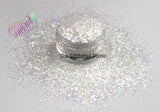 LUMINOUS ALABASTER .8mm translucent white holo glitter- Pixie Glitz-