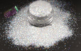 LUMINOUS ALABASTER .8mm translucent white holo glitter- Pixie Glitz-