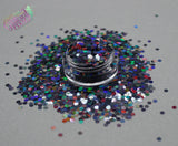 MIDNIGHT HOLLOW holographic 2mm hex glitter- Pixie Glitz Collection