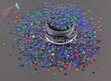 MIDNIGHT HOLLOW holographic 2mm hex glitter- Pixie Glitz Collection