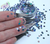 MIDNIGHT HOLLOW FLOWER shape holographic glitter - Back To Nature