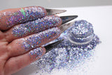 COLD BLUE STEEL mini holographic Shardz  Irregular glitter