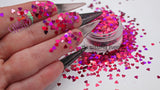 DIVINE MISS RASPBERRY HEART shape Glitter- Pixie Shapes