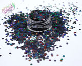 MIDNIGHT HOLLOW holographic 2mm hex glitter- Pixie Glitz Collection
