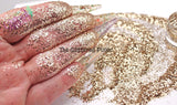 TARNISHED GOLD .6mm metallic hexagon glitter- Heavy Metallics-
