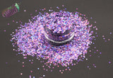 LILAC HOLO holographic 1.5mm hex glitter- Pixie Glitz Collection