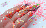 CORAL SHIMMER- Hollow heart + mini heart shaped Glitter- Pixie Shapes