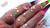HANDCUFF ( with dots) shaped Silver holographic Glitter- Pixie Shapes-
