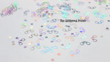 HANDCUFF ( with dots) shaped Silver holographic Glitter- Pixie Shapes-