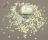 GHOST LIGHTS **Glow in the Dark** 3mm BUTTERFLY shape Glitter