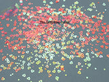 CORAL SHIMMER- Hollow heart + mini heart shaped Glitter- Pixie Shapes
