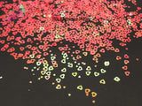 CORAL SHIMMER- Hollow heart + mini heart shaped Glitter- Pixie Shapes