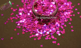 STRAWBERRY FIZZ Holo fx HEART shape Glitter- Pixie Shapes-