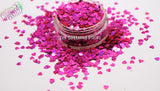 STRAWBERRY FIZZ Holo fx HEART shape Glitter- Pixie Shapes-