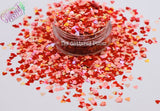 RED SPECKLED HEART shape Glitter- Pixie Shapes-