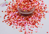 RED SPECKLED HEART shape Glitter- Pixie Shapes-